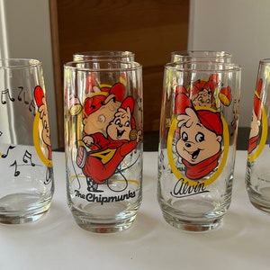 Vintage Alvin and the Chipmunks Glass / 1985 Hardees Alvin and Chipmunk Glass / Great Unique Gift