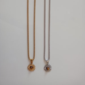 sun necklace with tiger&#39;s eye