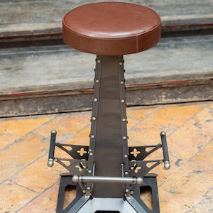 Texas Bar Stool – Industrial Metal Loft Bar Chair with Soft Seat, Handmade Steel Counter Stool