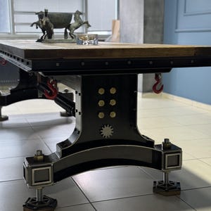 Boston Office Desk – Industrial Metal & Wood Desk, Loft Style Work Table, Handmade