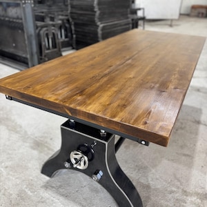 Cunda Industrial Table – Handmade Wood & Steel Dining Table, Modern Loft Style Office Desk