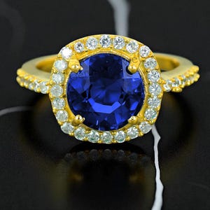 14k Gold Sapphire Ring: Minimalist September Birthstone Jewelry