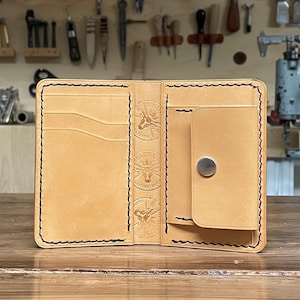 Portafoglio compatto in pelle con porta monete – Personalizzabile e fatto a mano – Slim wallet uomo/donna Made in Italy