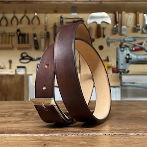 Cintura in vera pelle artigianale da 30 mm – Fatta a mano su misura – Cuoio italiano personalizzabile uomo donna