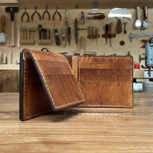 Herren-Geldbörse aus Leder mit 10 Kartenfächern und Ausweisfach, Geldscheinfach – handgefertigt, anpassbar, Made in Italy