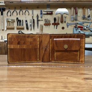 Klassische Herren-Geldbörse aus Leder mit Münzfach und Geldscheinfach – handgefertigt, anpassbar, Made in Italy