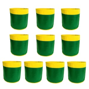GARDECO Lot de 10 sacs de plantation épais, épais, grande capacité, processus d'ourlet, sac de culture, pots de plantes en tissu de nylon enduit de PVC (30 x 30 cm)