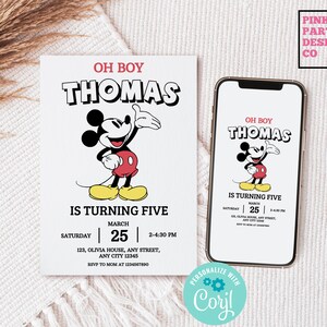 Mickey Mouse Birthday Invitation Template (Digital)