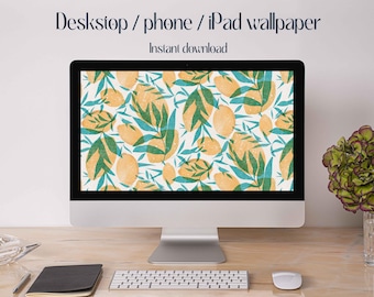 Behangpakket koolzuurhoudende limonade | Digitale download | Heldere zomerachtergrond voor desktop, iPad en telefoon