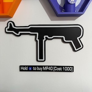 COD Zombies MP40 Wall-buy 3D Printed Gamer Decor