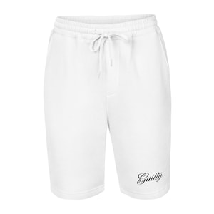 Men’s White Fleece Shorts | Guilty Graphic Sweat Shorts | Casual Gym & Streetwear