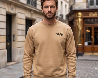 EX-CON Heavyweight Crewneck Sweatshirt Minimalist Streetwear Pullover Premium Unisex Cotton Sweatshirt Graphic Crewneck oversized sweatshirt