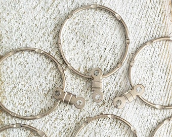 Set of 6, Silver Tone Ring Connectors