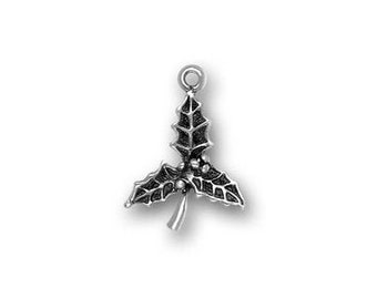 Pewter Holly Charm, Qty.1