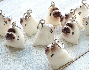 3-D Resin  Baby Seal  Charm, Qty 1