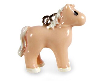 3-D Hand Painted Resin Brown Pony Charms Lot of 6