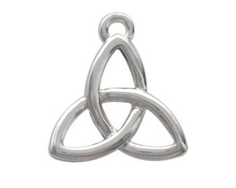 3-D. Silver Plated, Trinity Knot Charm, Qty.1