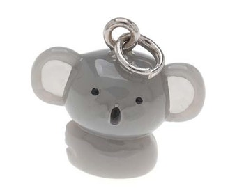 3-D Hand Painted Resin  Koala Charm, Qty 1