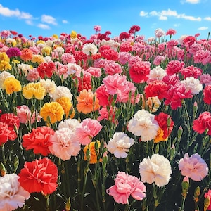 Carnation Seed Mix | 100 200 500 Seeds | Mixed Color Dianthus | Fragrant Flowers for Borders, Bouquets & Planters