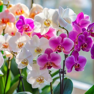 Live Mixed Color Phalaenopsis Orchids – Elegant Moth Orchid Plants for Home Décor or Gift – Easy to Maintain