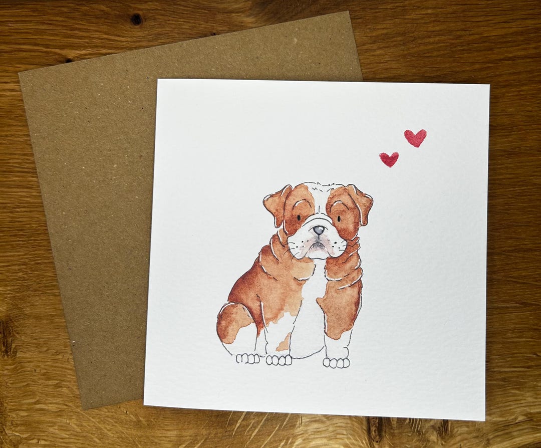 Greeting Card | Bulldog Card | Blank Card | Dog Card | Blank Inside ...