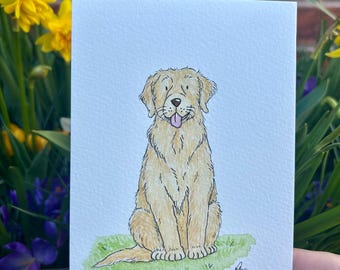 Hand Painted Custom Pet Portrait | A6 Size | Personalised Pet Portrait | Handmade Pet illustration | Watercolour Pet Portrait | Pet Gift
