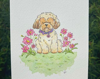 Hand Painted Custom Pet Portrait | A5 Size | Personalised Pet Portrait | Handmade Pet illustration | Watercolour Pet Portrait | Pet Gift