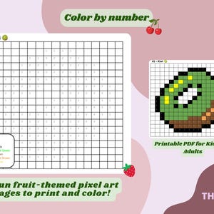 Pixel Art Color by Number - 5 Printable Coloring Pages for Kids & Adults - Digital Download