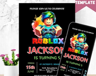 Roblox Birthday Invitation: Editable Game Party Template