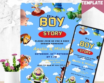Toy Story Baby Shower Invitation: It's a Boy Story (Digital File Only)