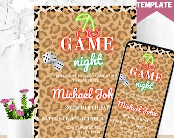 Family Game Night Invitation Template: DIY Canva Design (Instant Download, 5x7 & Mobile Size)