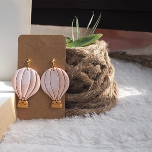 Hot Air Balloon Polymer Clay Earrings: Colorful Statement Jewelry