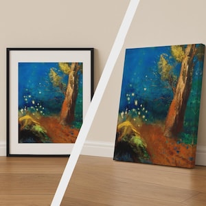 The Death of Buddha Print by Odilon Redon, Vintage Fine Art Poster, Abstract Wall Art, Canvas Available