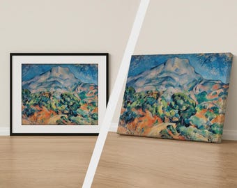 Paul Cézanne Mont Saint Victoire Print, Vintage Fine Art Poster, Klassische Leinwand Wandkunst, Impressionistische Wohnkultur
