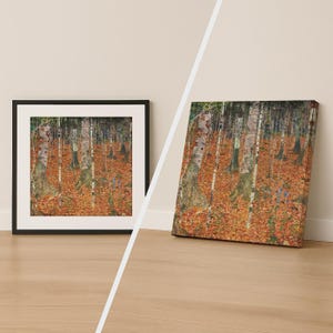 Birch Woods in Autumn Print by Gustav Klimt, Autumn Forest Poster, Fine Art Wall Decor, Canvas Available, Modern Vintage Art