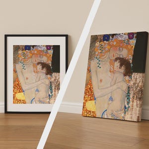 Gustav Klimt The Three Ages of Woman Detail Print, Vintage Art Poster, Fine Art Canvas, Classic Wall Art Decor