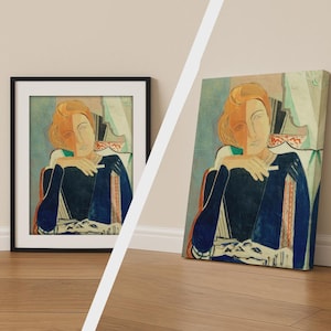 Oskar Moll Inge II Print, Dunkelblaues Abstraktes Poster, Moderne Wandkunst, Leinwand Dekor