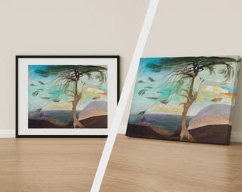 The Lonely Cedar Print by Tivadar Csontváry-Kosztka, Fine Art Poster, Vintage Wall Art, Canvas Available