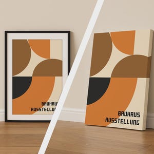 Impressão Bauhaus, pôster abstrato moderno, decoração de parede geométrica, tela disponível, presente para amantes da arte