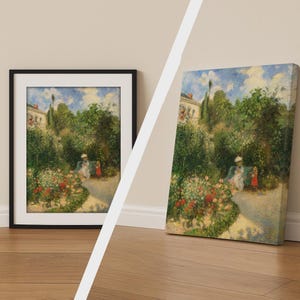 Camille Pissarro The Garden in Pontoise Print, Vintage Impressionist Poster, Fine Art Canvas Wall Decor, Classic Garden Scene