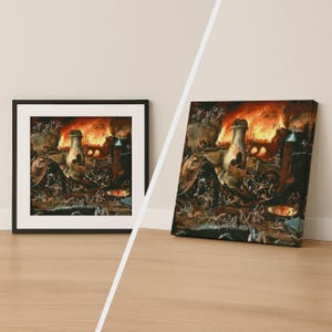 Hieronymus Bosch Hölle Poster, Vintage Poster, Mittelalterliche Kunst, Kunstdruck auf Leinwand