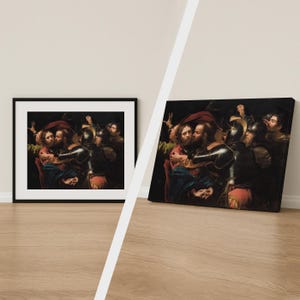 Judaskuß Print by Michelangelo Caravaggio, Classic Baroque Wall Art Poster, Fine Art Canvas Available