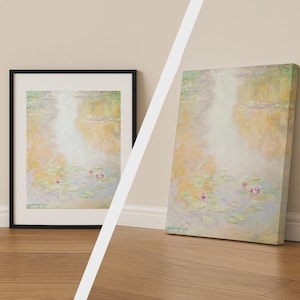 Claude Monet Water Lilies Print, Giverny Poster, Impressionist Wall Art, Fine Art Canvas Available