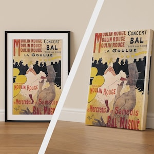 Henri de Toulouse-Lautrec Print, La Goulue Moulin Rouge Poster, Vintage French Wall Art, Canvas and Fine Art Print