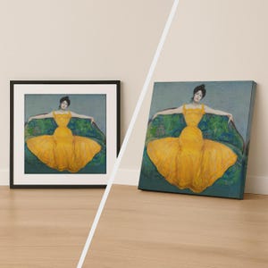 Lady in a Yellow Dress Print by Max Kurzweil, Vintage Fine Art Poster, Elegant Canvas Wall Art, Modern Abstract Decor