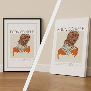 Egon Schiele Druck, Expressionistisches Modernes Poster, Fine Art Wanddekor, Leinwand verfügbar
