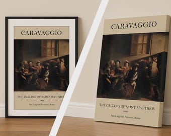 Der Ruf des Heiligen Matthäus Poster, Klassische Religiöse Kunst Poster, Leinwand Wand Dekor, Geschenk für Kunstliebhaber