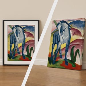 Impresión &quot;Caballo Azul I&quot; de Franz Marc, póster abstracto moderno, lienzo vibrante para pared, decoración contemporánea para el hogar.