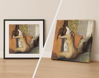 Edgar Degas After the Bath Print, Impressionist Wall Art Poster, Vintage Fine Art Canvas, Bathroom Decor