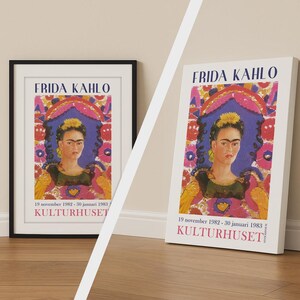 Frida Kahlo Print, Abstract Modern Poster, Mexican Art Wall Decor, Canvas Available